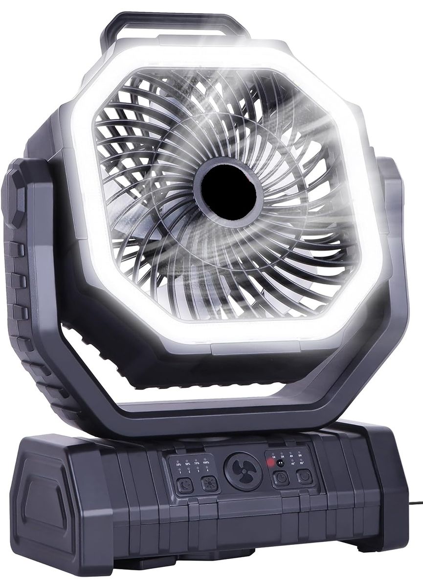 15W Camping Fan Outdoor Rechargeable with LED 20000mAH