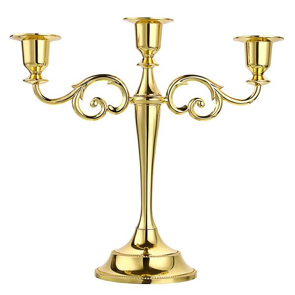 Party/Wedding Decor: Gold Tall Antique Brass Taper Candle Holder Stands