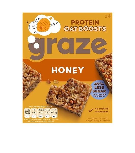 Graze Honey &amp; Oat Protein Oat Boost 4x30g