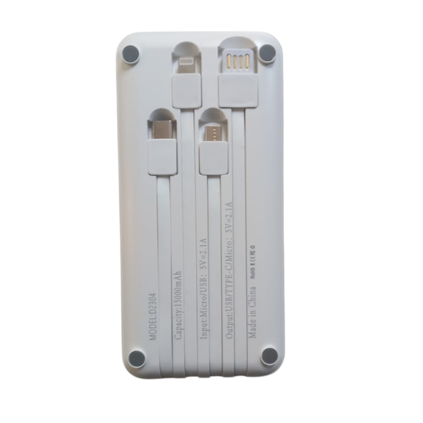 Olesson Portable Power Bank- 15000mAh with Built-in Charging Cable