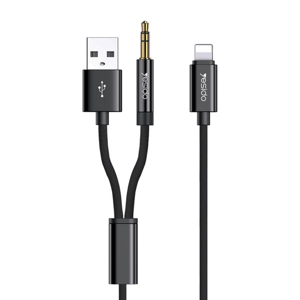 Yesido (Yau-18) 2in1 charging and audio cable-Oxf