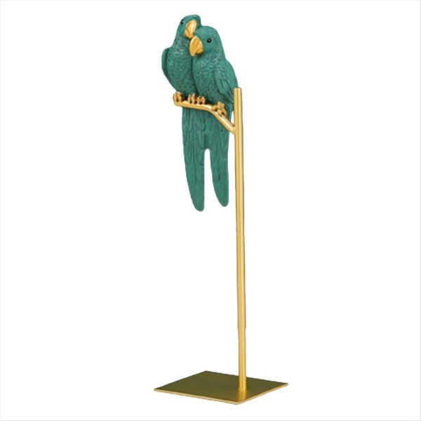 Parrot Sculpture Resin Parrot Statue Bird Animal Decoration Green