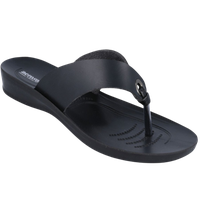  Aerosoft Women's Orthotic Arch Supportive Flip Flops Sandals  (US 05, Black)