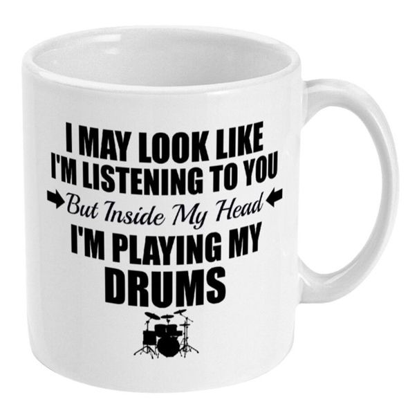 I'm Playing Drums Christmas Birthday Band Drummer Gift Mug