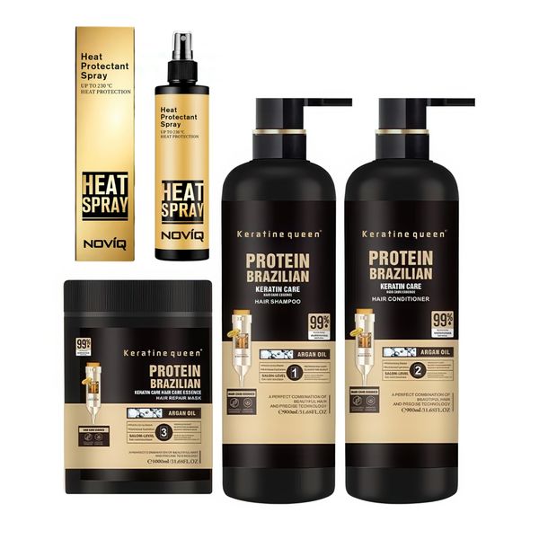 Protein Brazilian Keratin Hair Care Set + NOVIQ Heat Spray 250ml