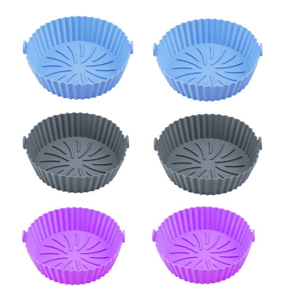 Silicone Air Fryer Liner Reusable Non-Stick Air Fryer Pot - 6 Pack