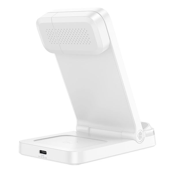 3-In-1 Foldable 15W Wireless Fast Charger Smartphone Watch &amp; Earbuds BQ33