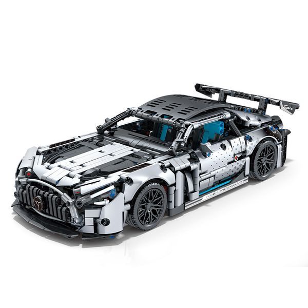 Lego-Compatible Platinum BMW Motorcycle Building Blocks - Technic Assembly