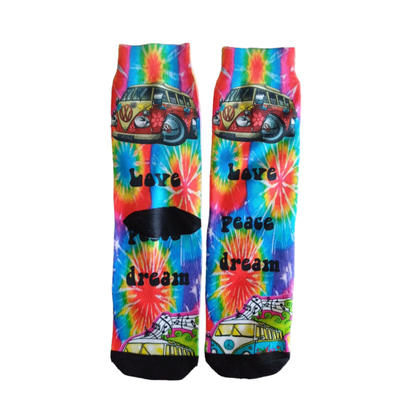 Funky Gift Printed Socks - Love Peace Dream
