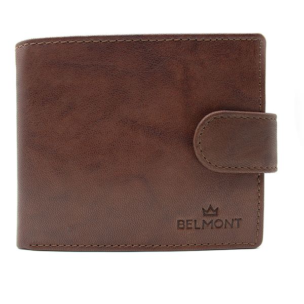 Belmont Men's Bi-Fold Genuine Leather Clip Wallet - Brown