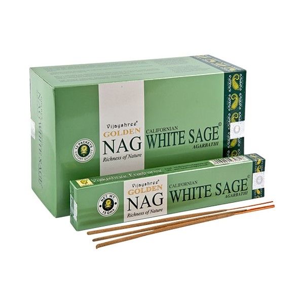 Golden Nag Incense Sticks - 12 Pack - White Sage