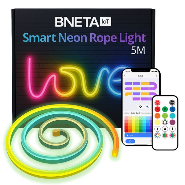 BNETA IoT Smart Neon Rope Light 5 Meter