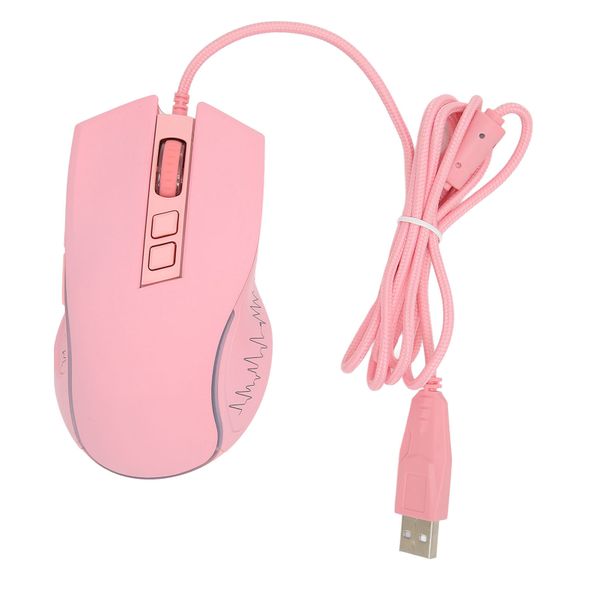 Wired Mouse Gaming RGB Adjustable Pink