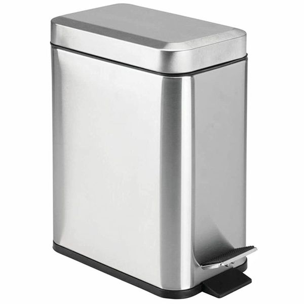 Rectangular Bin 5L With Slip Liner And Lid Use As Slim Trash Can