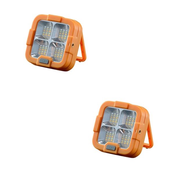 Set of 2 Portable LED Solar Power Flood Light BA-573