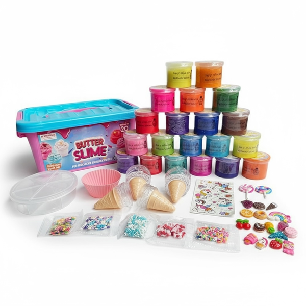 Butter Slime Ice Cream Maker Kit - 20 Slimes with Accessories &amp; Storage Box