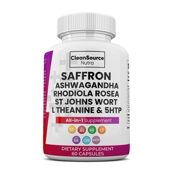 Saffron Ashwagandha All-In-1 Supplement - 60 Capsules