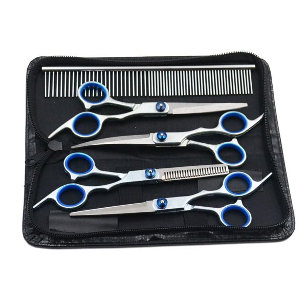 Professional 6-In-1 Pet Grooming Scissors Hairdressing Shears Set - 6 inch