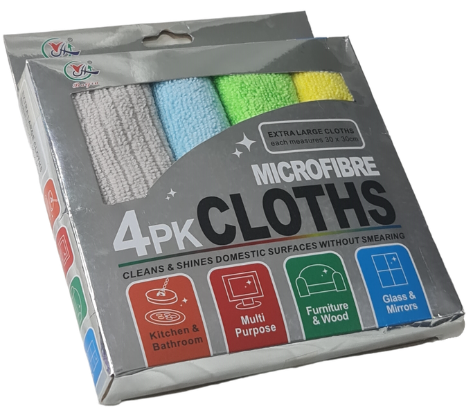 Microfibre Cloths - Pack Of 4 - Various Colours