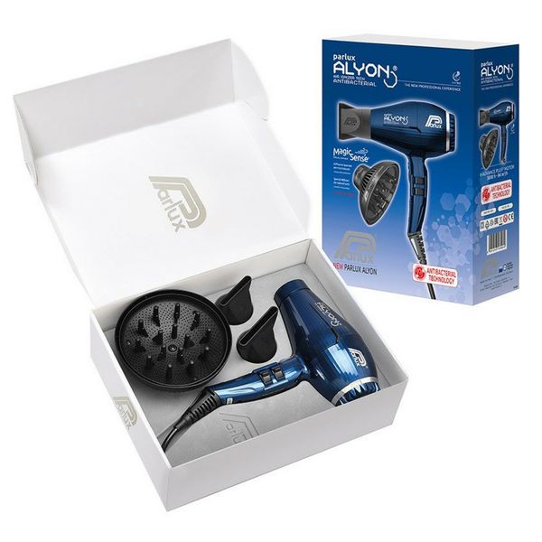 Parlux Alyon Ionic 2250W Hairdryer - Midnight Blue with Magic Diffuser