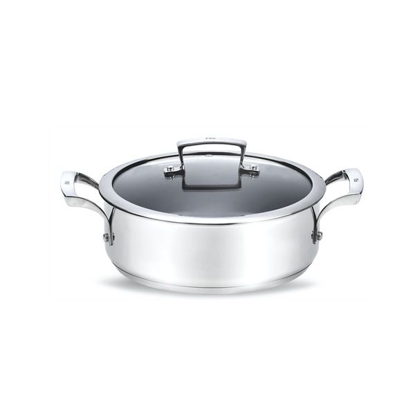 20cm Non Stick Stainless Steel Stewpan with Glass Lid