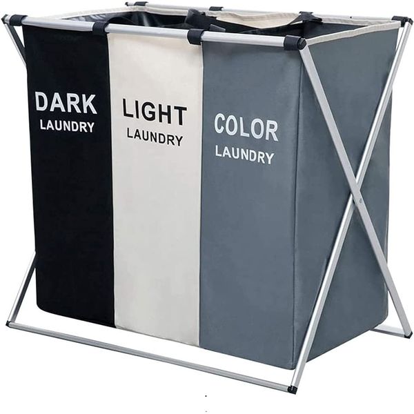 Deal 3 Separating Sections Laundry Basket
