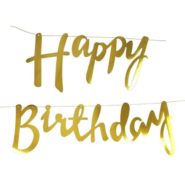 Gold Foil Happy Birthday Banner