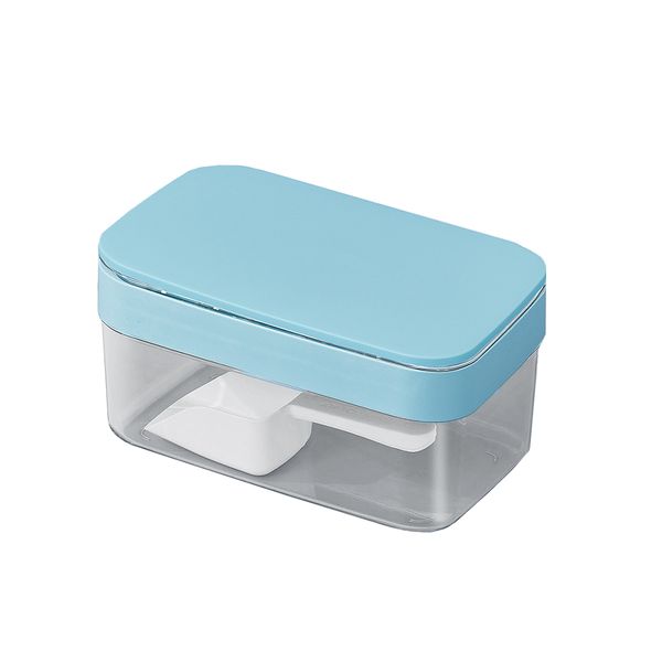 Ice Cube Tray for Freezer with Lid and Scoop Ice Cube Mold Set - Blue