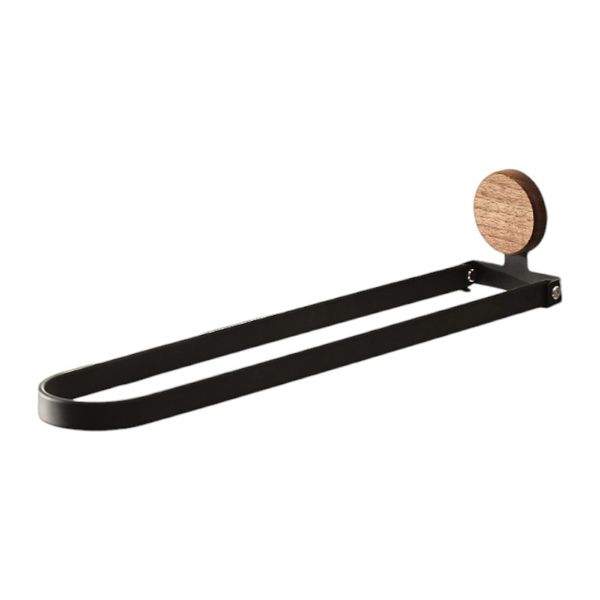 Punch-Free Foldable Bathroom Towel Rack - Black