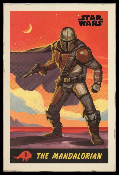 Star Wars The Mandalorian (Mando) Poster with Black Frame