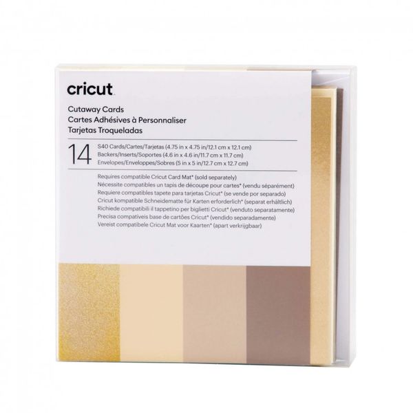 Cricut Cut-Away Cards Neutrals S40 (12;1 Cm X 12;1 Cm) 14-Pack