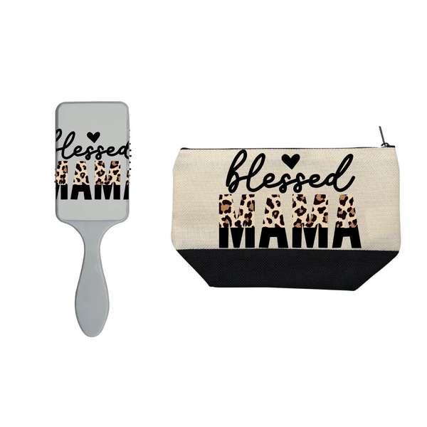 Blessed Custom Sublimation Makeup Bag - Hair Brush Design