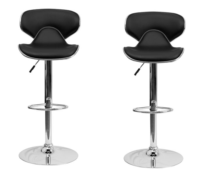 Barstools / Kitchen Chair - Set of 2 - Black Colour