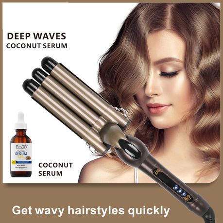 ENZO Pro Hair Curling Iron LCD Display Waver Curler with Coconut Serum Oil Daily Sale Shop