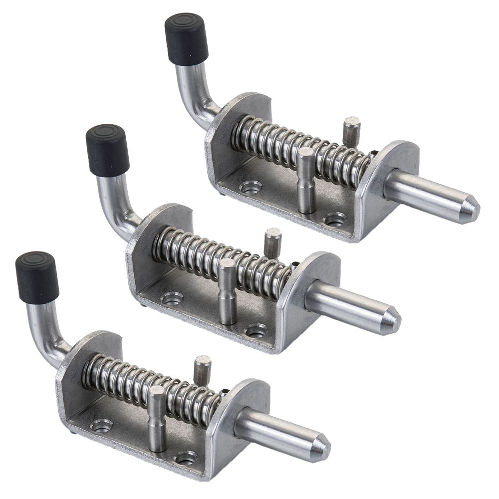 Tool DIY Mounted Stainless Steel Bolt Spring Latch Lock Set of 3 (13cm)