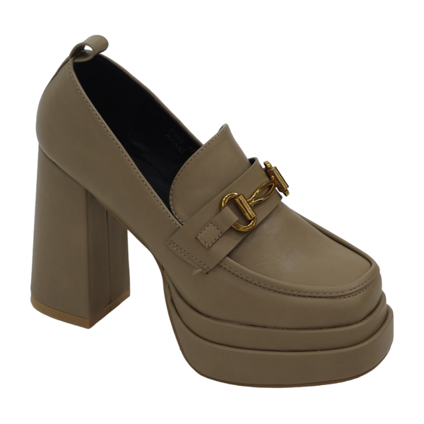 Lamara Paris Ohio Platform Block High Heel With Trim Black