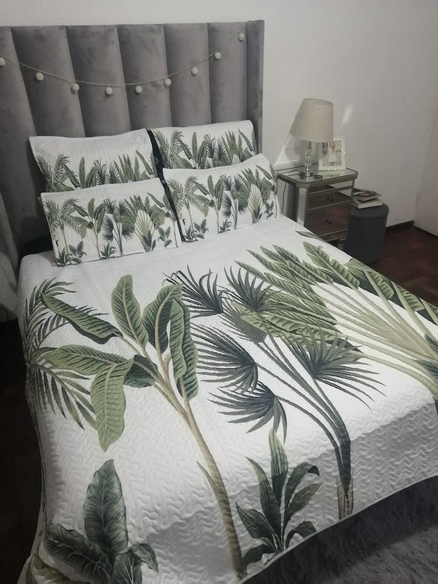 5 Piece Quilt Set Green Leave Bedspread Set Buy Online in South