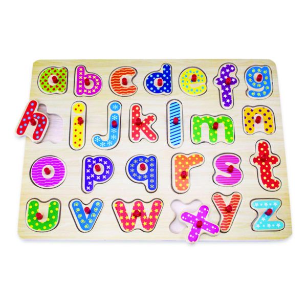 Snookums Wooden Peg Puzzles - Letters (26 pieces)