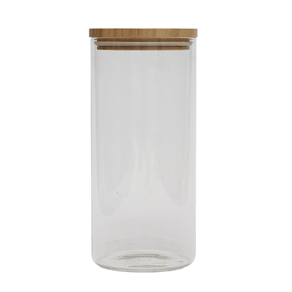 Grace Pack Glass Jar and Wooden Lid Cylinder 1.4lt