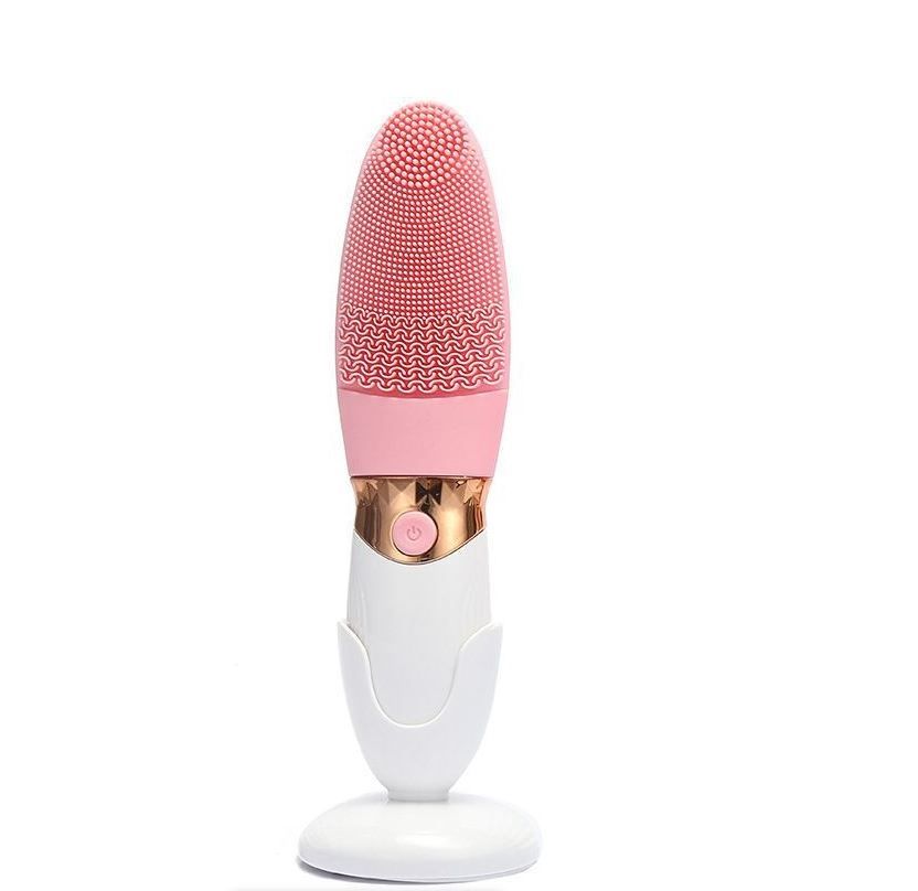 Electric Silicone Facial Cleansing Brush Face Pore Cleaner White Pink