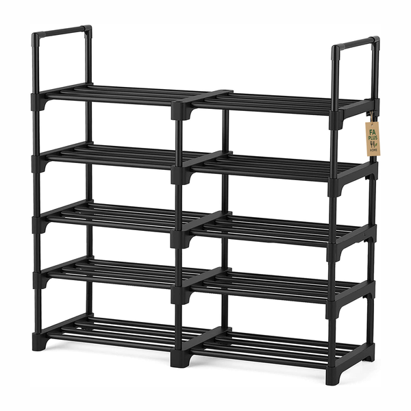 5-Tier Metal Shoe Rack - Space-Saving Shoe Storage Organizer for 20 Pairs