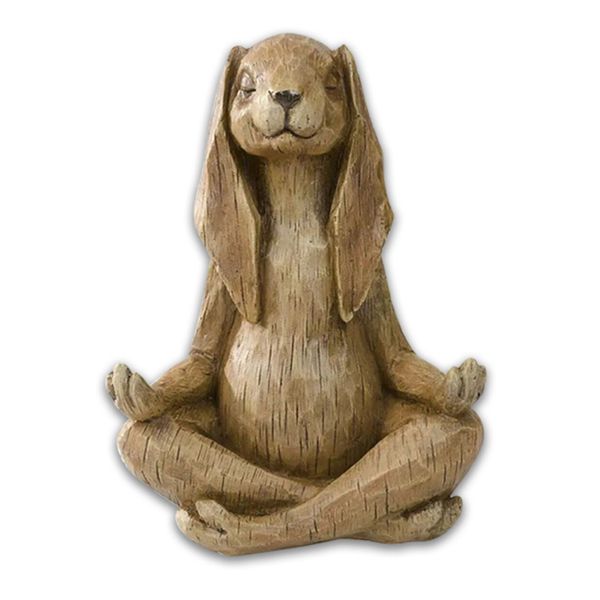 Decor Meditating Zen Animal Sculpture Buddhism Yoga Gesture Rabbit 12cm