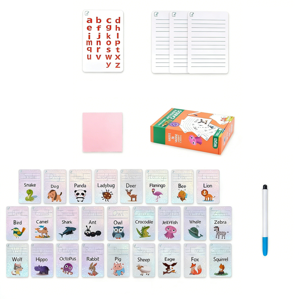 Dry-Erase Kids English Vocabulary Flashcards - Educational Learning Cards