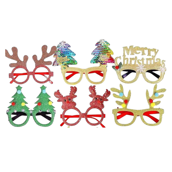 6-Piece Christmas Party Glasses Set - Multicolor