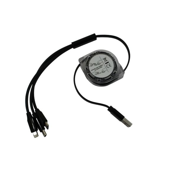 Digital Nomad - Retractable 3 in 1 Charging Cable - Black