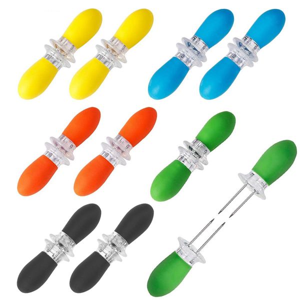 QYNIAL 20 Pcs Stainless Steel Corn Cob Holders with Silicone Handle