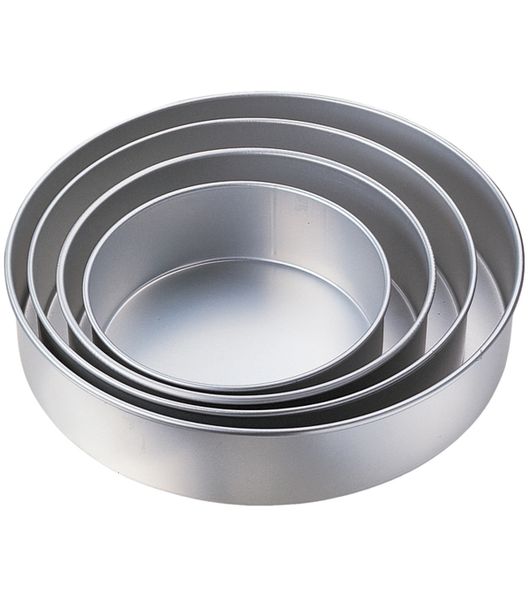 3" Deep Performance Round Tin Set of 4 Cake Wedding Party Decorating Tray