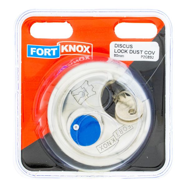 FORT KNOX Discus Padlock Stainless Steel with Dust Cover 80mm Q:1 P2G85