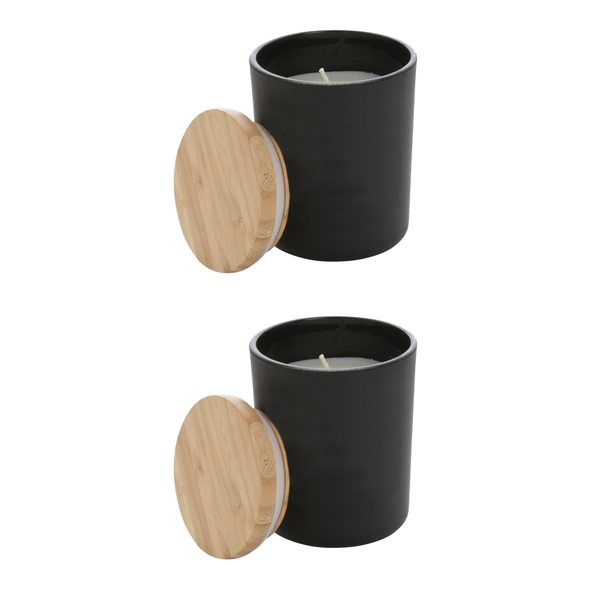 Premium Sandalwood Scented Soy Wax Candle with Bamboo Lid -2 Pack
