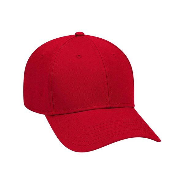 Plain Six Panel Baseball Caps , for Men and Women - Red